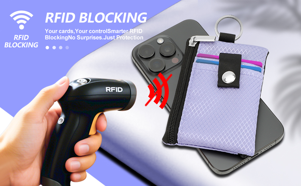 Minimalist RFID Blocking Small Wallet with ID Window,WaterResistant Zip Id Case Walle