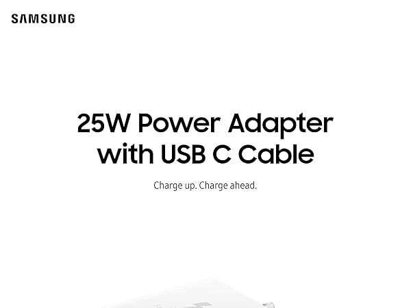 Samsung 25W Power Adapter with USB C Cable White