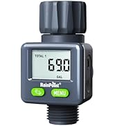 RAINPOINT Bi-Directional Measurement Digital Water Flow Meter for RV Tank Hose with Gallon/Liter ...