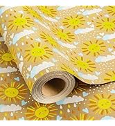 MAYPLUSS Kraft Baby Shower Wrapping Paper, Recyclable Sunshine, Cloud &amp; Heart Design Baby Gift Wr...