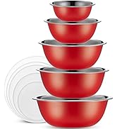 WHYSKO Stainless Steel Mixing Bowls With Lids Set, 5 Sizes Nesting Mixing Bowls for Your Kitchen ...