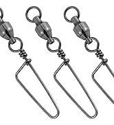 Dr.Fish Fishing Snap Swivels, Ball Bearing Swivels with Stainless Steel Coast lock Snap