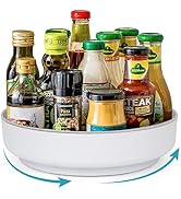 FYY Lazy Susan Organizer, 10.4 inch Turntable Cabinet Organizer Rotating Spice Rack Kitchen Stora...