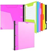 INFUN All-in-one Telescoping Binder Notebook, Refillable 3 Ring Notebook Binder - Pink