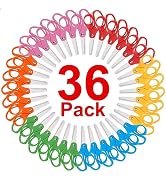 BURVAGY 36 Packs Kids Scissors, Scissors for School, Safety Scissors, Blunt Tip Scissors, 5 Inch,...