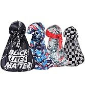 ForceWave 4PCS Designer Silk Durags - Luxury Silky Durags for Men Designer Durag | Durag Pack | D...