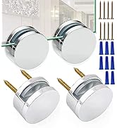 Upgraded 3-5mm Frameless Mirror Mounting Hardware 4 Pack Dual-Screw Fixing Mirror Mounting Kit wi...