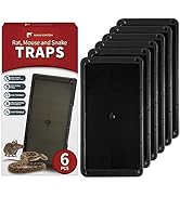 LULUCATCH Super Glue Traps 6 Pack for Mice &amp; Snakes, Larger, Heavier Sticky Traps with Non-Toxic ...