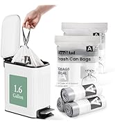 TrashAid 1.6 Gallon Small Trash Bags, 90pcs Mini Bathroom Garbage Bags, 6 Liter Waste Basket Line...