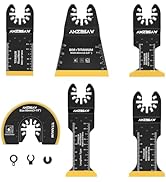 AMZBSAW 6PCS Titanium Oscillating Saw Blades Metal Cutting, Professional Multitool Blades for Met...