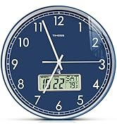 TIMESS Atomic Analog Wall Clock, WWVB Self-Setting Battery Operated 12" Dial Non-Ticking Silent E...