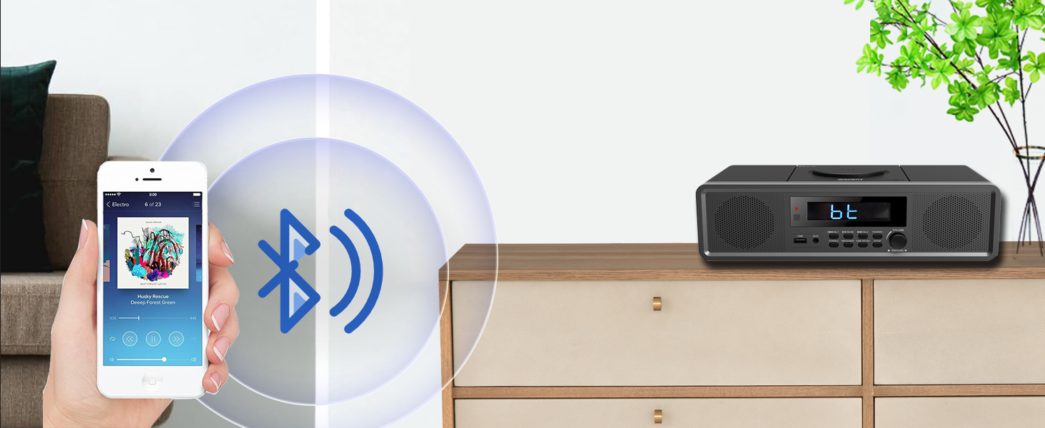 Home CD Stereo System with bluetooth black stereo system