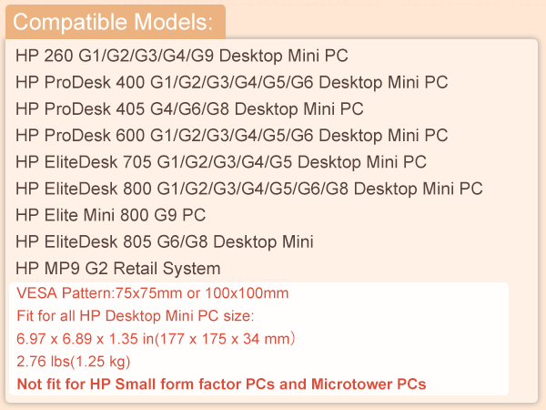 Mount for HP Desktop Mini PC
