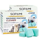 SOPAMI Washing Machine Cleaner Tablets 24-Pack (12 Month Supply) for HE/Top/Front Load Washers - ...