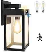 Solar Porch Lights Outdoor, Aqonsie Solar Sconce Lights Outdoor with 3200K &amp; 6500K Bulb, Solar Ga...