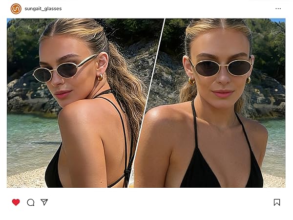 Vintage Luxury Oval Sunglasses for Women Polarized