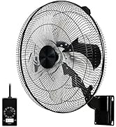 Simple Deluxe 18 Inch Household Commercial Wall Mount Fan 90 Degree Horizontal Oscillation, 5 Spe...