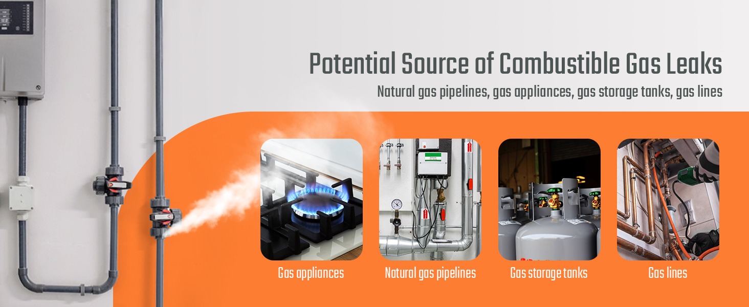 TOPTES PT520A Gas Leak Detector Natural Gas Detector