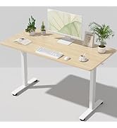 Veken 55 Inch Large Electric Standing Desk, 4 Memory Heights Adjustable,Sit to Stand Up, Work Hom...