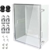 LeMotech Electrical Box, IP67 Waterproof Hinged Clear Cover Stainless Steel Latch Junction Box, A...