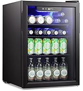 Antarctic Star Mini Fridge-100 Can Beverage Refrigerator Wine Cooler Clear Front Glass Door Small...
