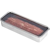MUUBOOX Bacon storage container for fridge,304 Stainless Steel Airtight Deli meat container/Kitch...