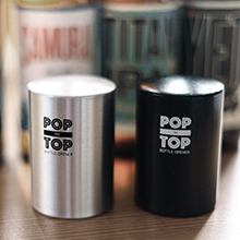 black and silver stainless steel push down bottle openers