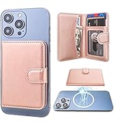 Bocasal for MagSafe Wallet Magnetic Card Holder, RFID Blocking Leather Card Slots for iPhone 14/1...