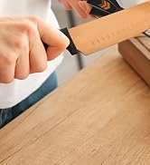 Orange Ninja Knife Honing Rod 10-inch with Adjustable Angle Guides 17° &amp;amp; 20°- Premium Quality Sha...