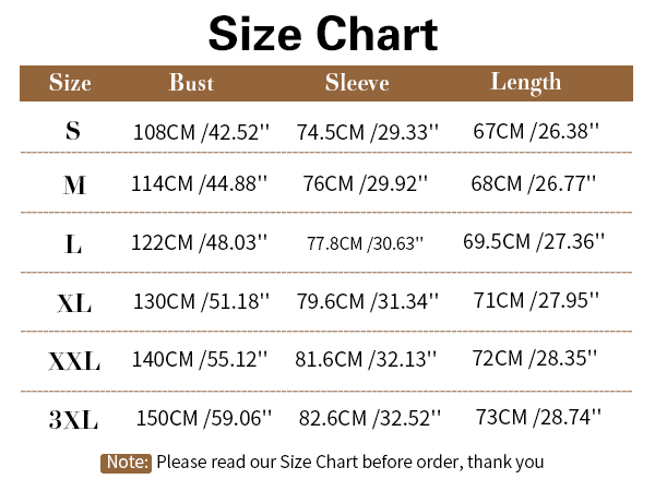Avoogue Women&amp;#39;s Raincoats &amp;amp; windbreaker Size Chart