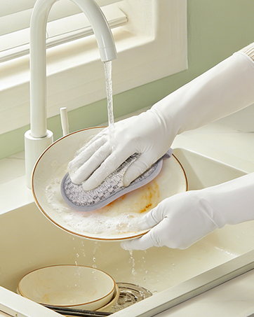 Dual-Sided Scrub Sponges, Non Scratch Microfiber & Metal Scrubber