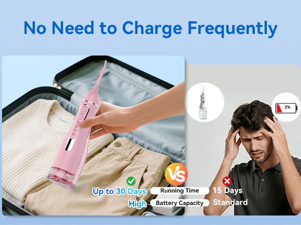 pink water flosser for travel