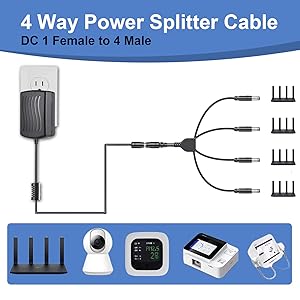 dc 4 way cable splitter