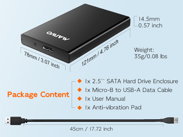 micro Usb 3.0 to 2.5 inch 2.5” sata hdd ssd external solid state hard drive disk enclosure docking