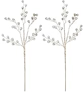 Hemobllo Bouquet Accessories: 2pcs Xmas Acrylic Stems, Golden Christmas Floral Picks, Acrylic Bea...