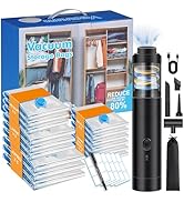 Ljusved Vacuum Seal Bags with Portable Vacuum (as Electric Pump) for Clothing, Travel and luggage...