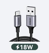 UGREEN USB A to USB C Cable, Type C Fast Charger Cable Compatible with iPhone 15/15 Plus/15 Pro/S...