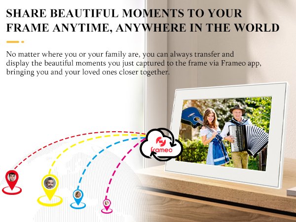 frameo 16 inch smart wifi digital photo frame,8x10 picture frame,digital wall calendar,gift for mom
