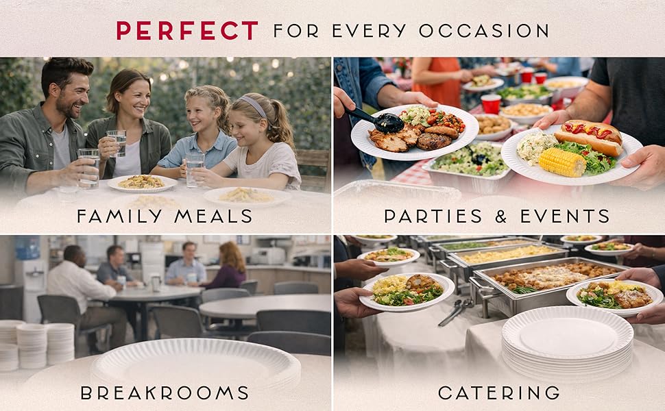 paper plates, disposable plates, heavy duty paper plates, paper plates 9 inch, bulk paper plates