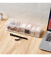 Fzooua Cable Organizer Storage Box with 8 Cable Ties, Clear Phone Charger Organizer Case Wire Org...