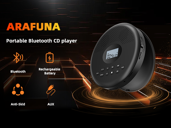 portable cd player with bluetooth