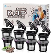 Reusable K Cups for K-eurig, 8 Pack K Cup Reusable Coffee Pods, Universal Reusable K Cup for K-eu...
