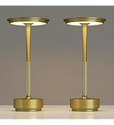TBBGA 2 Pack Rechargeable Cordless Table Lamps, Portable 5000mAh Battery Table Light, 3 Color Ste...