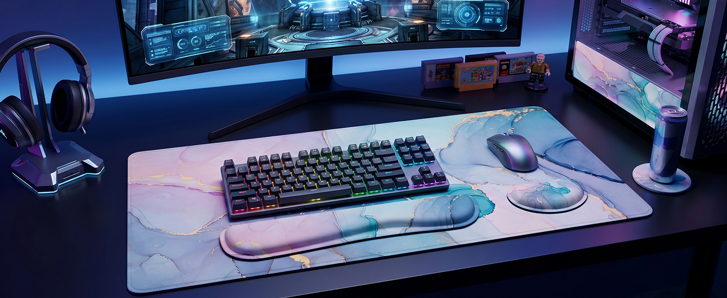 gaming mouse pad with wrist rest