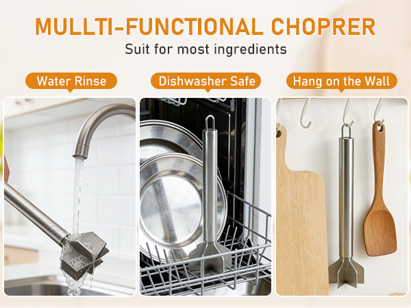 Stainless Steel Meat Chopper &amp; Masher