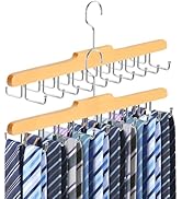 2PC Tie Rack Hanger for Closet Fitnice Upgraded Non Slip Tie Holder Organizer Space Saving with 2...