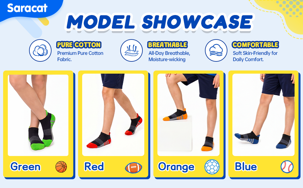 Saracat boys cotton ankle socks showcase