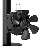 Wood Stove Fan Magnetically Flue Pipe Mounted, Heat Powered 6 Blades Fan, Non Electric, Silent Th...