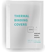 Binditek 10 Pack Thermal Binding Presentation Covers, 1/8 Inch Spine, Holds 30 Sheets, Ultra Clea...