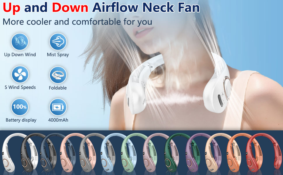 neck fans that blow cold air neck fan neck fan with mist spray misting fan portable misting fan